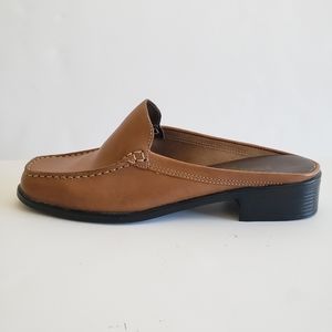 Prediction Leather Collection Clogs Mule Tan 7.5